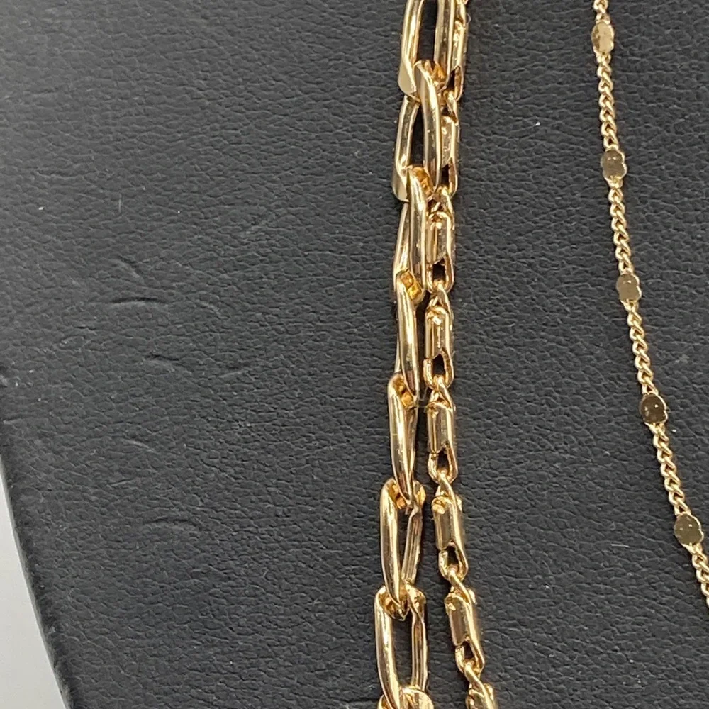 Triple Chain Multi Gold Tone Finish Lobster Claw‎ 18